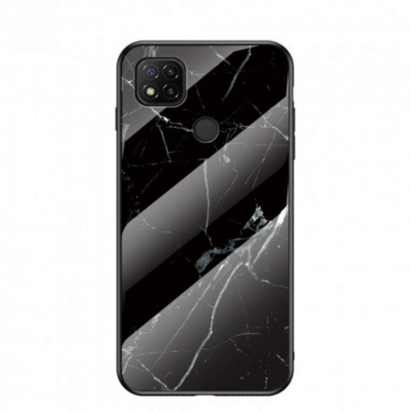 Hülle Für Xiaomi Redmi 9C Marmorfarben Gehärtetes Glas