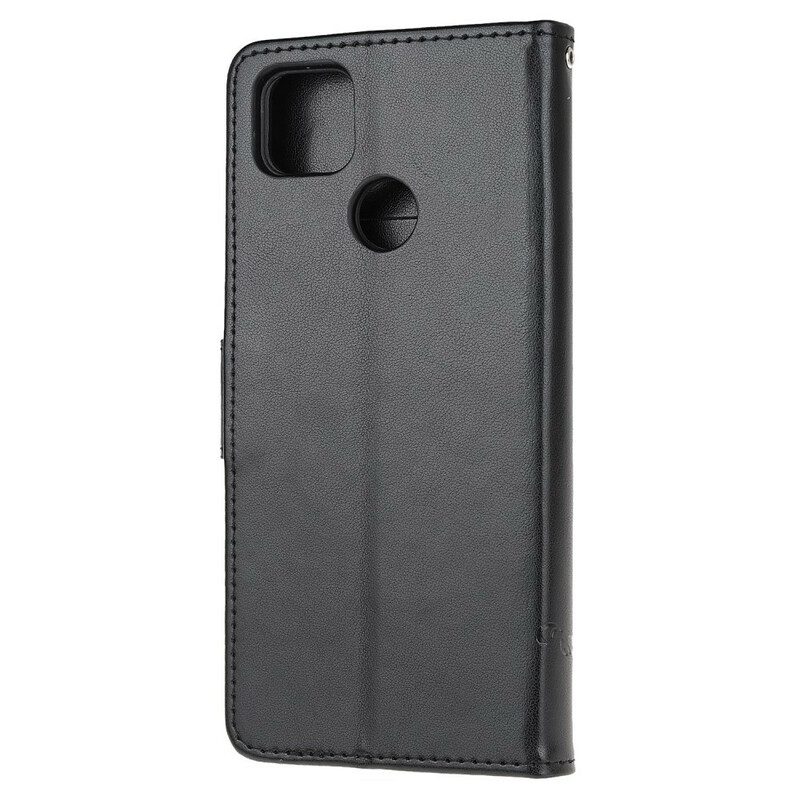 Lederhüllen Für Xiaomi Redmi 9C Asiatische Schmetterlinge Und Blumen
