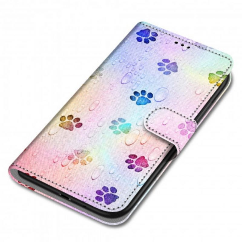 Lederhüllen Für Xiaomi Redmi 9C Katzenspuren