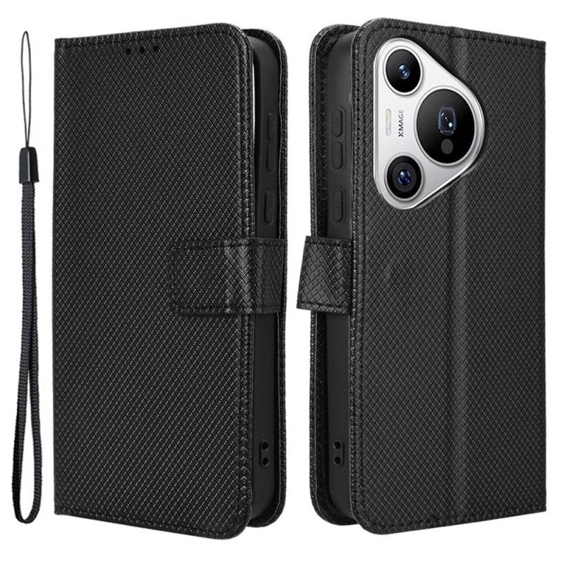 Lederhüllen Für Huawei Pura 70 Gepunkteter Riemen