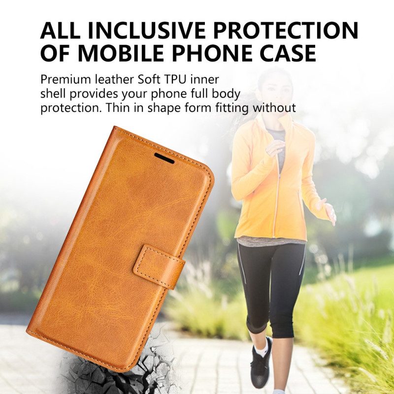 Flip Case Für Moto G73 5G Ledereffekt
