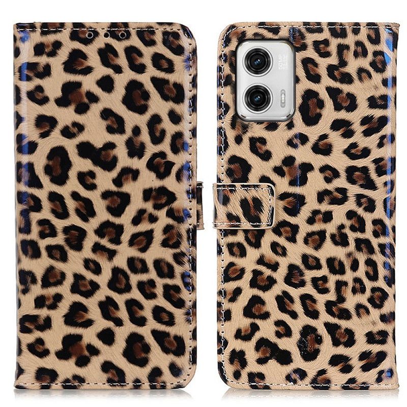 Lederhüllen Für Moto G73 5G Leopard