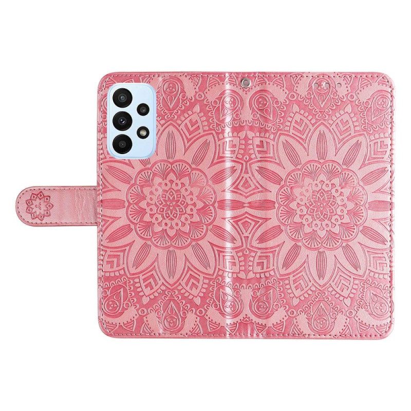 Flip Case Für Samsung Galaxy M13 Mit Kordel Riemchen-sonnenblume