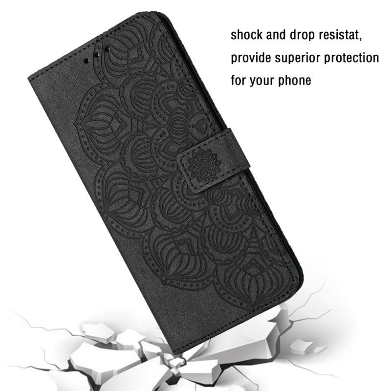 Flip Case Für Samsung Galaxy A54 5G Mit Kordel Riemchen-mandala-druck