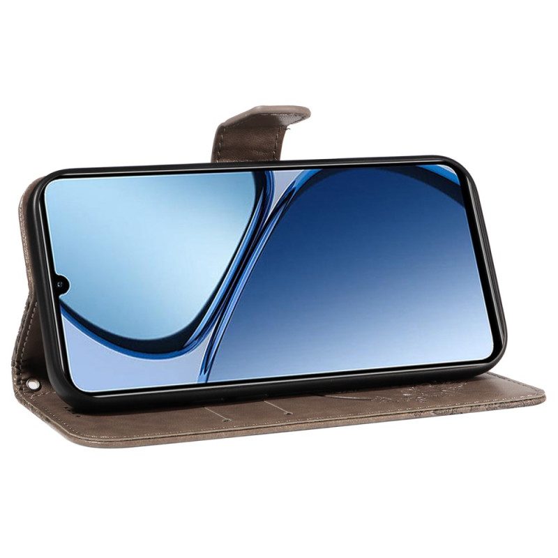 Lederhüllen Realme C63 Handyhülle Schmetterlingsmotiv