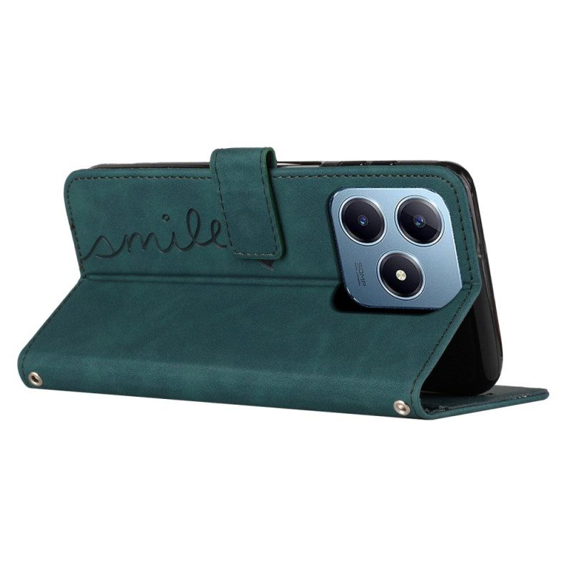 Lederhüllen Realme C63 Handyhülle Smile-riemen