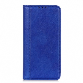 Schutzhülle Für Samsung Galaxy S22 Plus 5G Flip Case Eleganz Aus Gespaltenem Litschi-leder