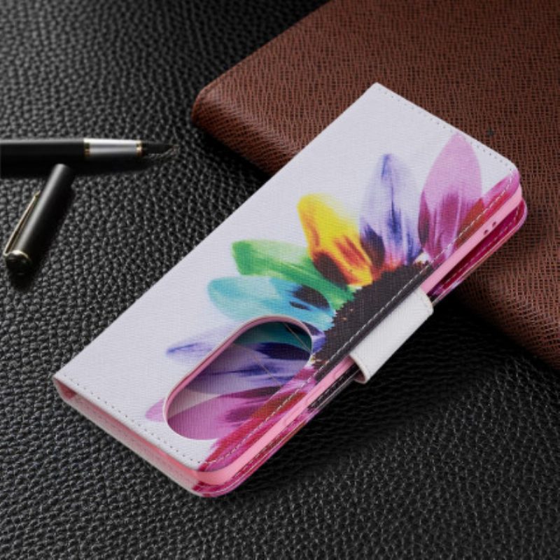Flip Case Für Huawei P50 Pro Aquarellblume