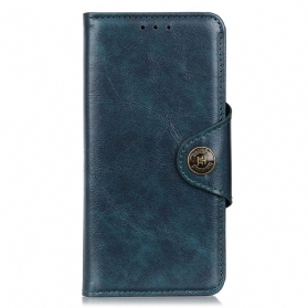 Flip Case Für Xiaomi Redmi Note 12 4G Khazneh-knopf Aus Lacklederimitat