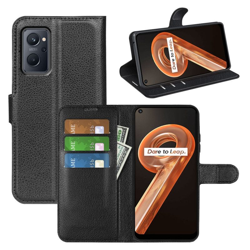 Flip Case Für Realme 9i Klassischer Magnetverschluss Aus Kunstleder