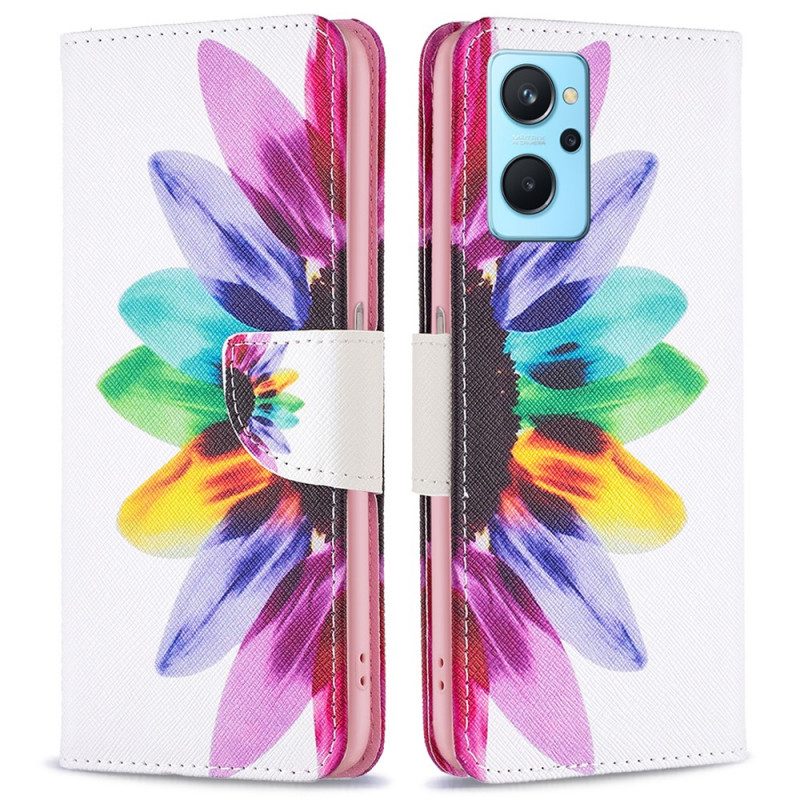 Lederhüllen Für Realme 9i Aquarellblume