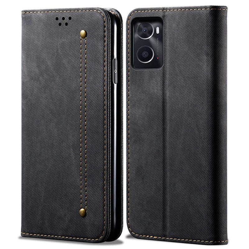 Schutzhülle Für Realme 9i Flip Case Denim-stoff