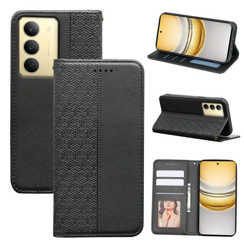 Flip Case Realme 14x 5g Karierter Riemen