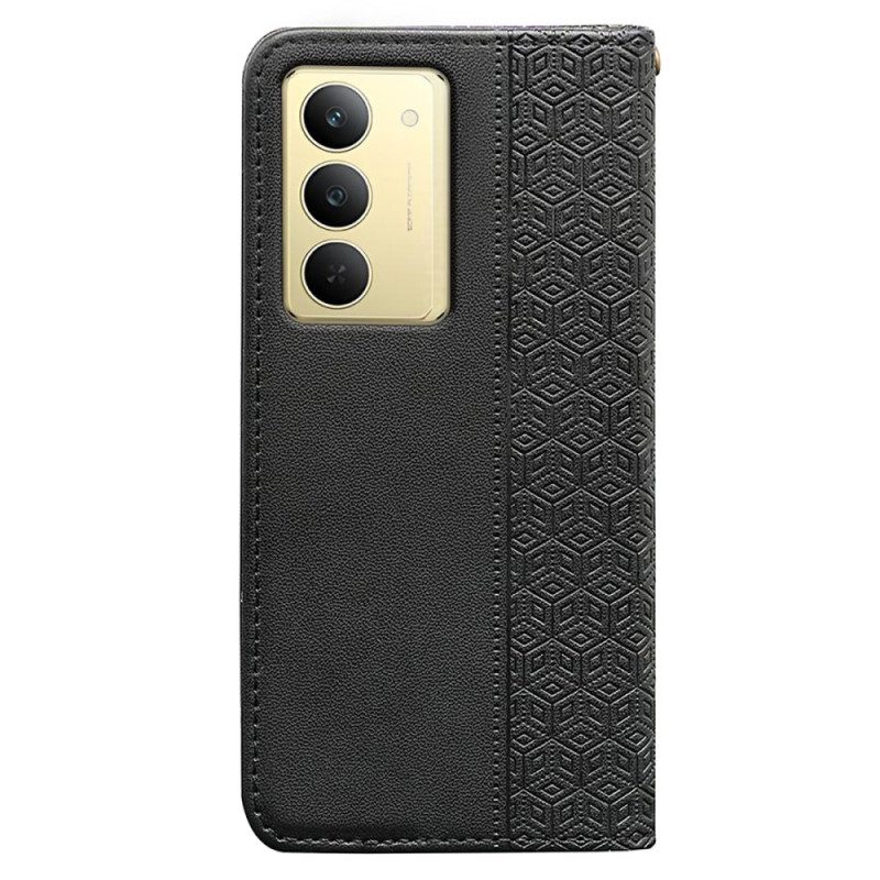 Flip Case Realme 14x 5g Karierter Riemen
