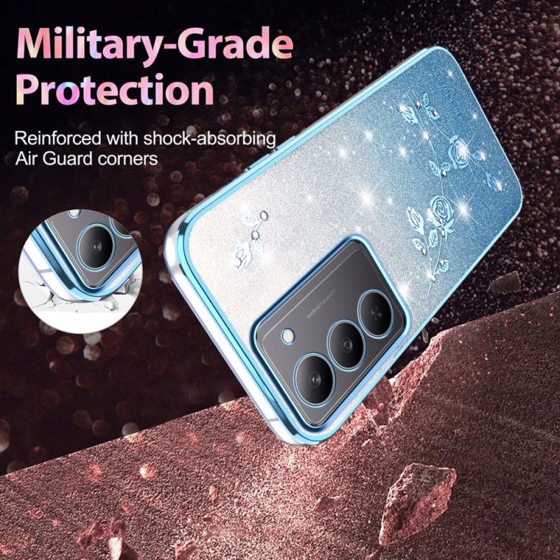 Hülle Für Realme 14x 5g Kadem Blumen Und Strasssteine