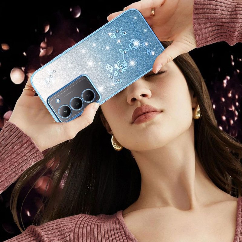 Hülle Für Realme 14x 5g Kadem Blumen Und Strasssteine