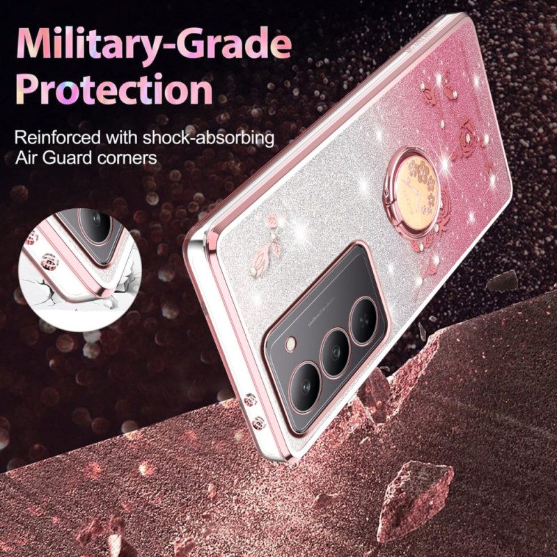 Hülle Realme 14x 5g Kadem Blumen- Und Strass-ringhalter