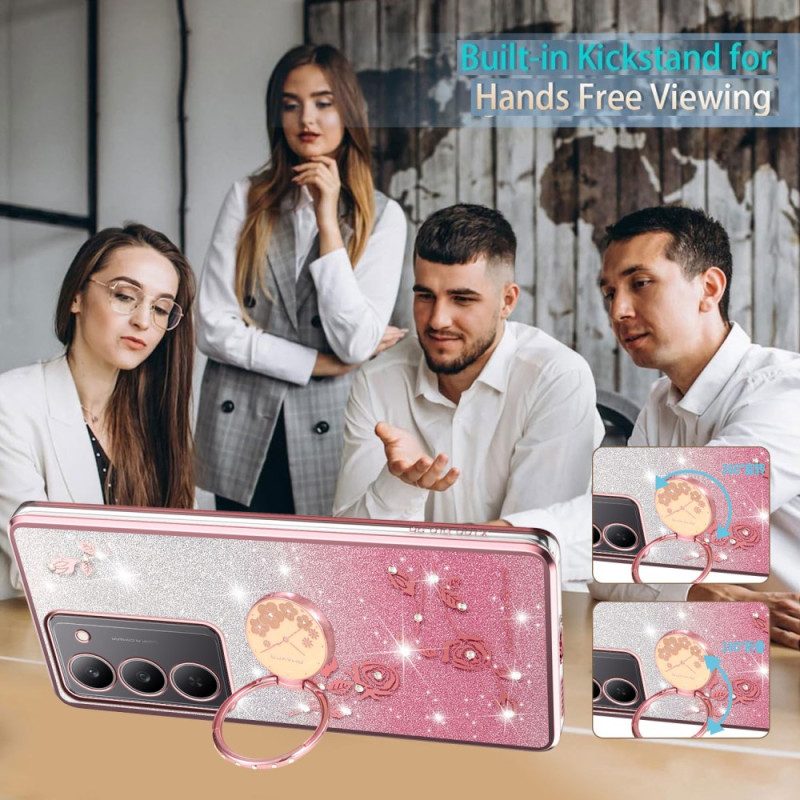 Hülle Realme 14x 5g Kadem Blumen- Und Strass-ringhalter