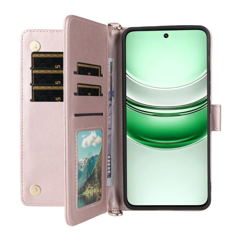 Lederhüllen Realme 14x 5g Handyhülle Gesteppt Mit Riemen Und Schulterriemen