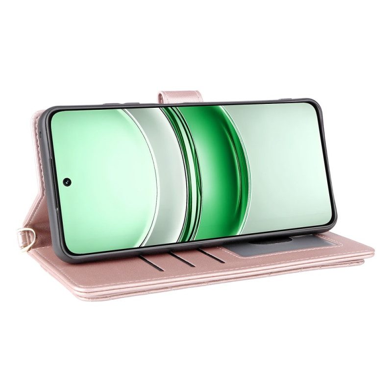 Lederhüllen Realme 14x 5g Handyhülle Gesteppt Mit Riemen Und Schulterriemen