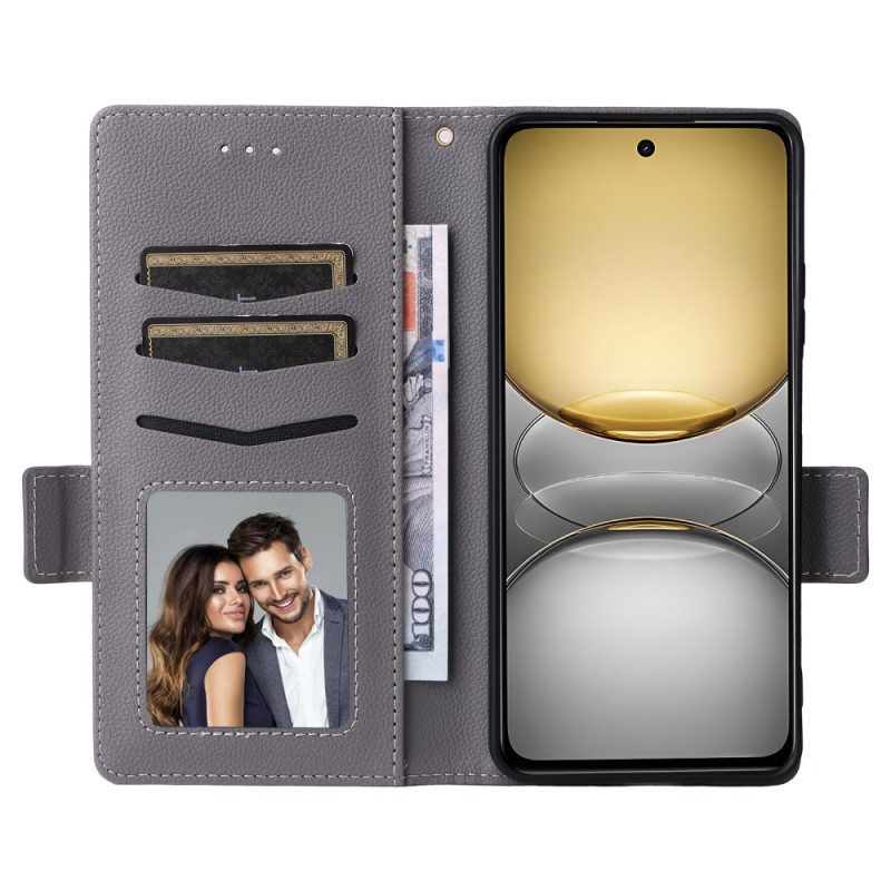 Lederhüllen Realme 14x 5g Handyhülle Litschi-kunstleder Mit Riemen