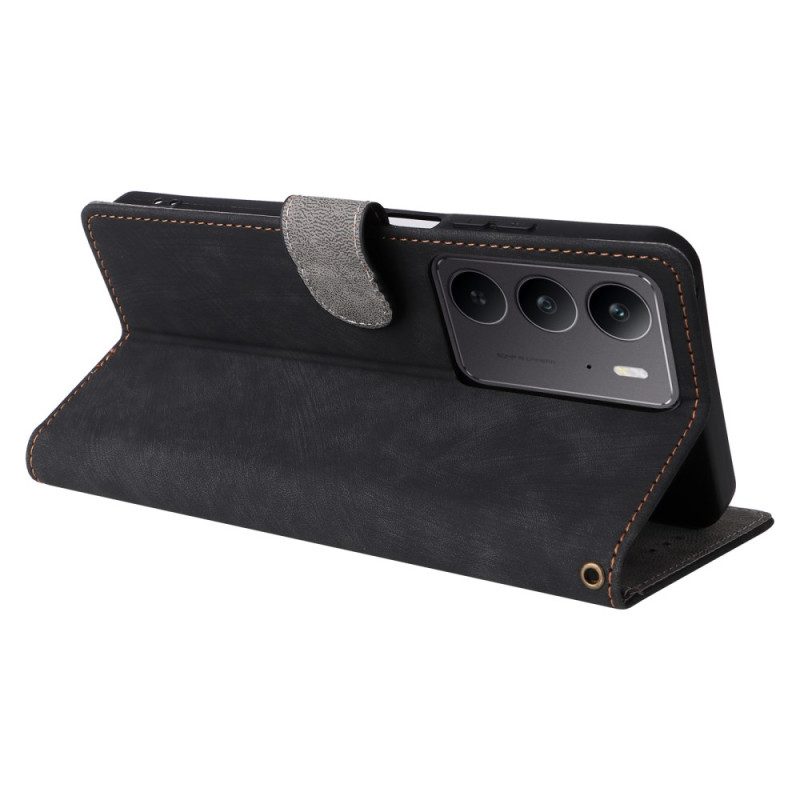 Lederhüllen Realme 14x 5g Handyhülle Rfid-schutz In Wildlederoptik