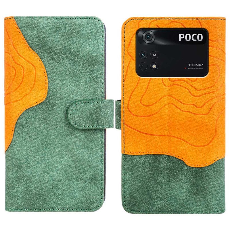 Flip Case Für Poco X4 Pro 5G Künstlerischer Holzstil
