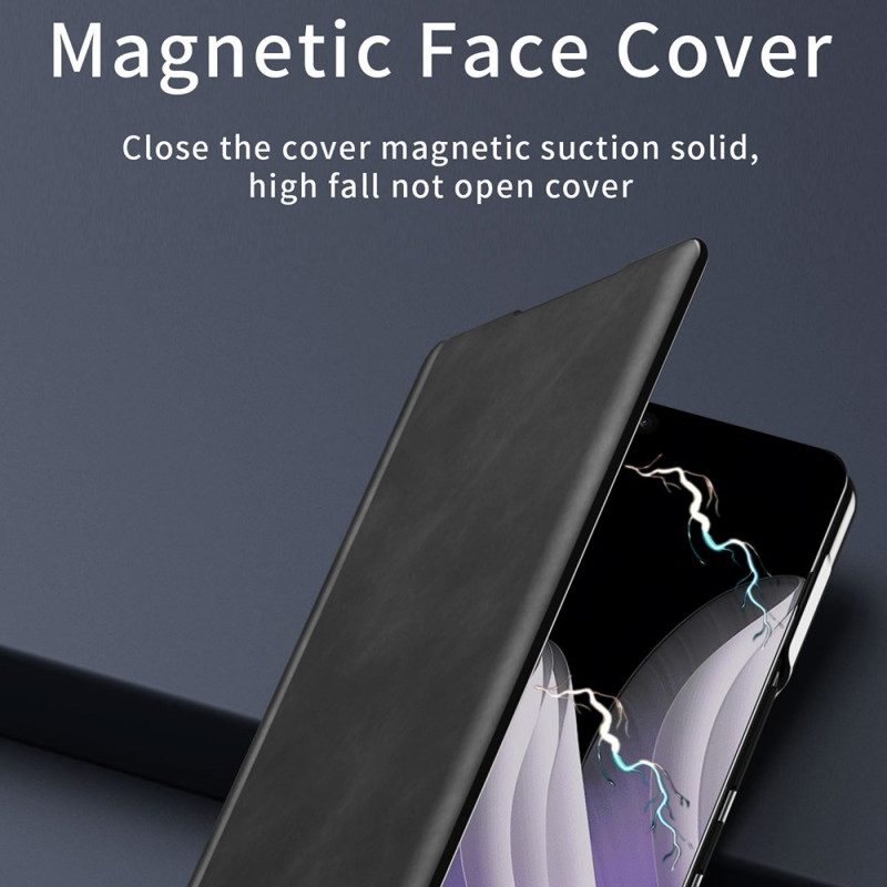 Case Für Oppo Find N5 Ledereffekt