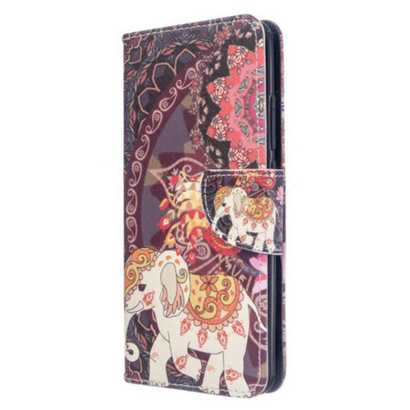 Flip Case Für Xiaomi Mi Note 10 / 10 Pro Indische Elefanten