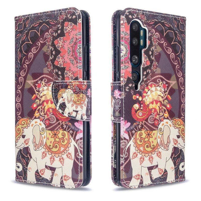 Flip Case Für Xiaomi Mi Note 10 / 10 Pro Indische Elefanten