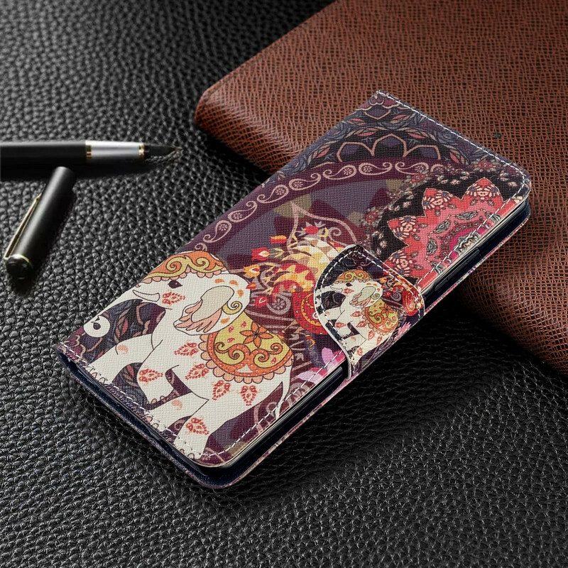 Flip Case Für Xiaomi Mi Note 10 / 10 Pro Indische Elefanten