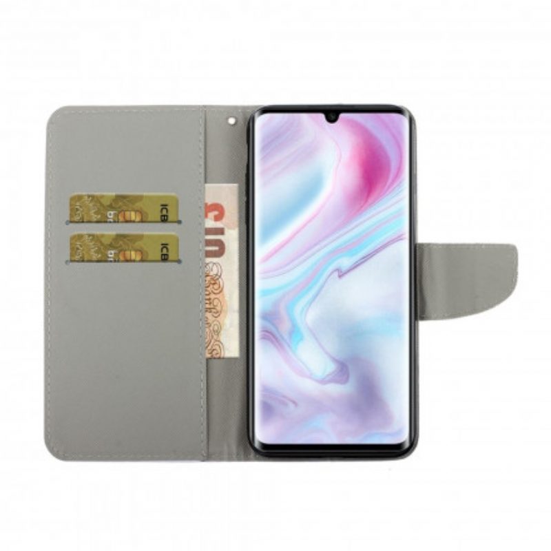 Flip Case Für Xiaomi Mi Note 10 / 10 Pro Mit Kordel Variationen Von Schmetterlingsriemen
