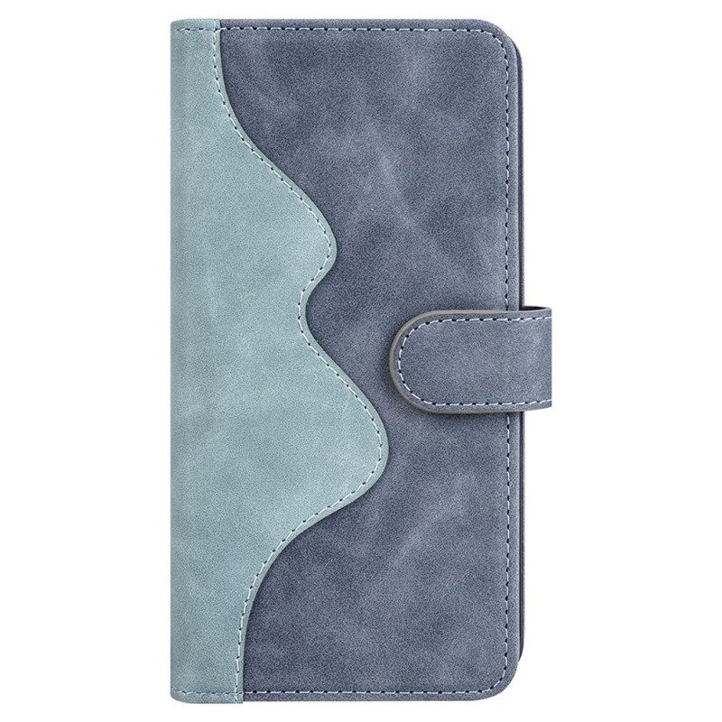 Flip Case Für Samsung Galaxy M23 5G Zweifarbige Kunstlederkunst
