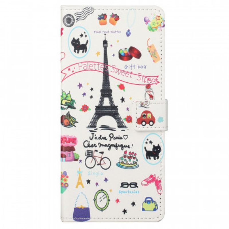 Lederhüllen Für Samsung Galaxy M23 5G Ich Liebe Paris