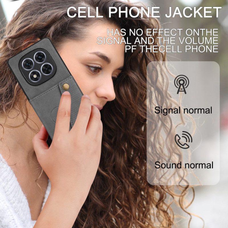 Hülle Xiaomi Redmi Note 14 Pro Plus 5g Kartenhalter Und Ständer In Lederoptik