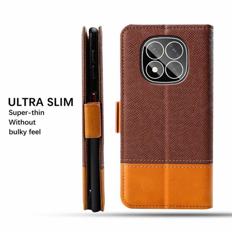 Lederhüllen Für Xiaomi Redmi Note 14 Pro Plus 5g Zweifarbige Textur