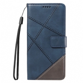 Lederhüllen Für Xiaomi Redmi Note 14 Pro Plus 5g Zweifarbiger Gestreifter Strap-on