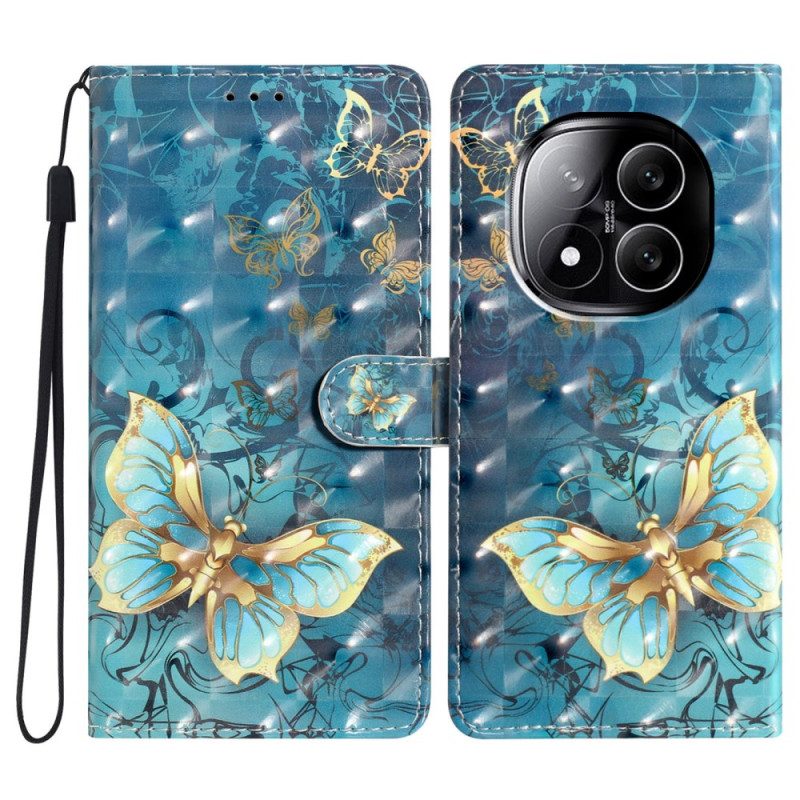 Lederhüllen Xiaomi Redmi Note 14 Pro Plus 5g 3d-schmetterlinge