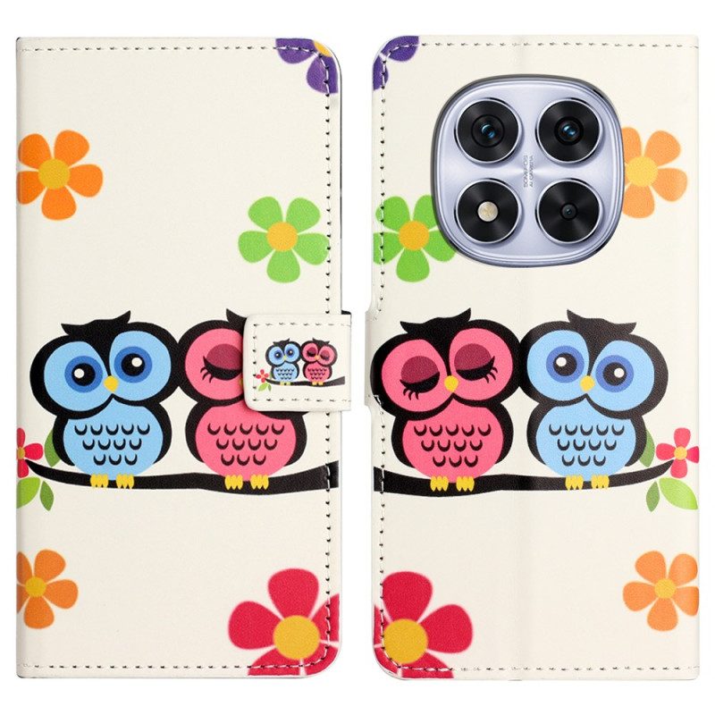 Lederhüllen Xiaomi Redmi Note 14 Pro Plus 5g Eulenpaar