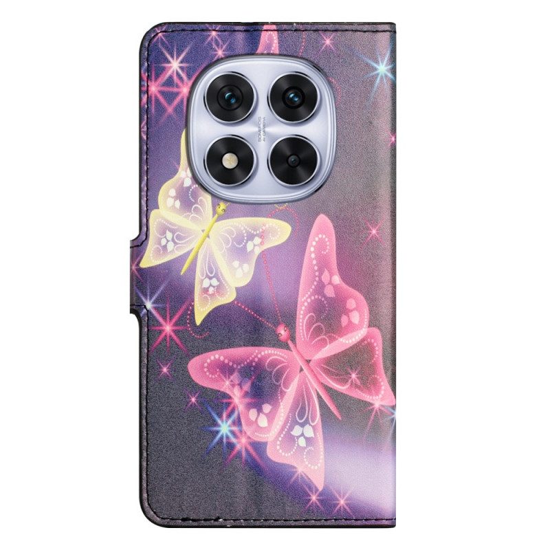 Lederhüllen Xiaomi Redmi Note 14 Pro Plus 5g Funkelnde Schmetterlinge