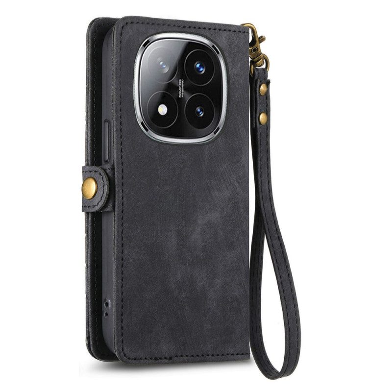 Lederhüllen Xiaomi Redmi Note 14 Pro Plus 5g Handyhülle Geldbörse Mit Geometrischen Linien