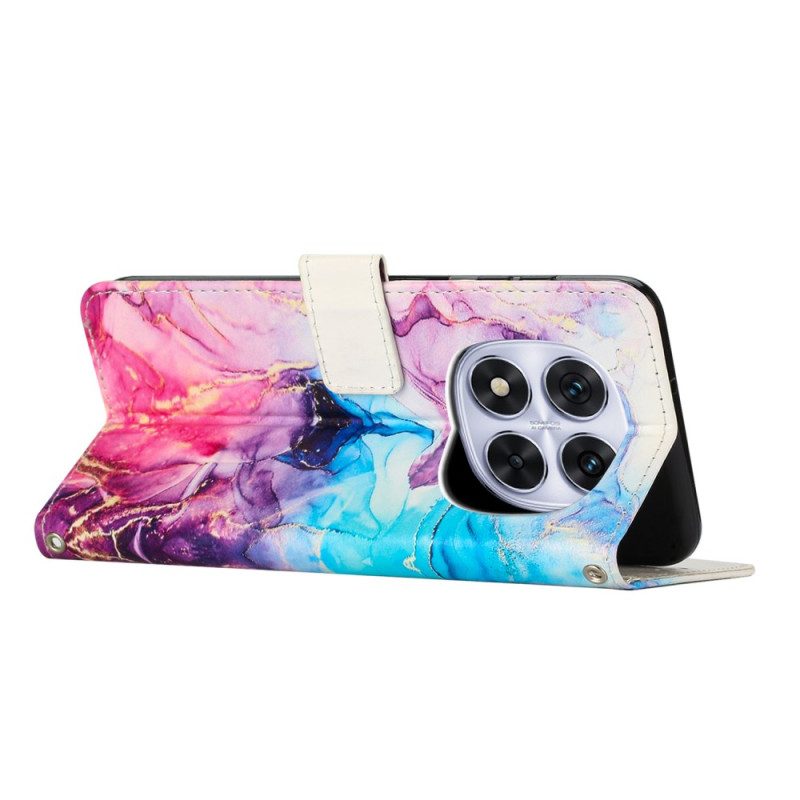 Lederhüllen Xiaomi Redmi Note 14 Pro Plus 5g Handyhülle Marmormuster