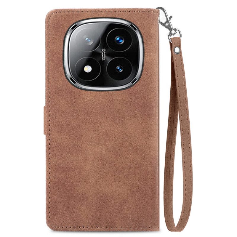 Lederhüllen Xiaomi Redmi Note 14 Pro Plus 5g Handyhülle Spitze Mit Reißverschlusstasche