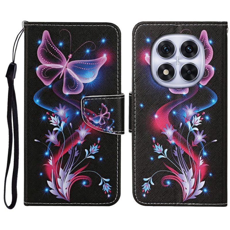 Lederhüllen Xiaomi Redmi Note 14 Pro Plus 5g Leuchtende Schmetterlinge
