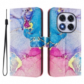Lederhüllen Xiaomi Redmi Note 14 Pro Plus 5g Mehrfarbiges Marmormuster