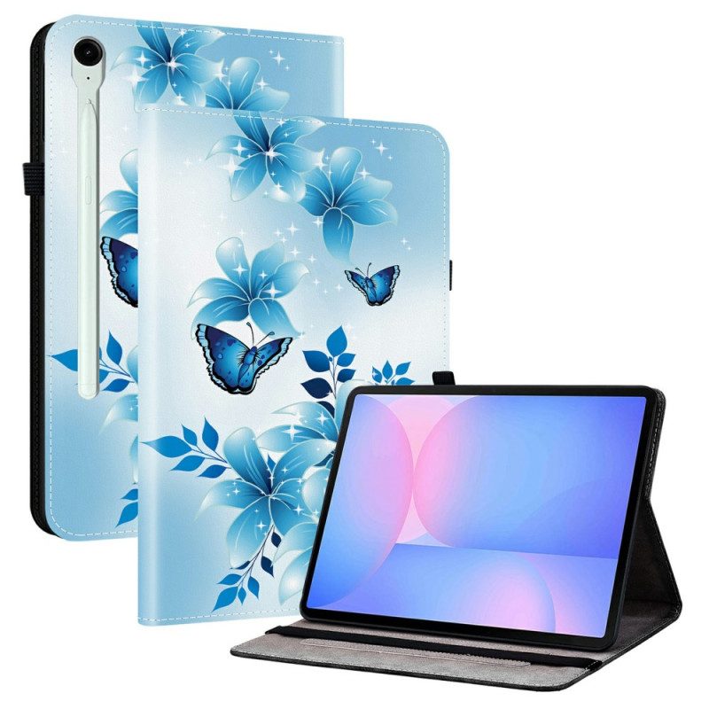 Case Samsung Galaxy Tab S10 Fe Plus Blaue Schmetterlinge