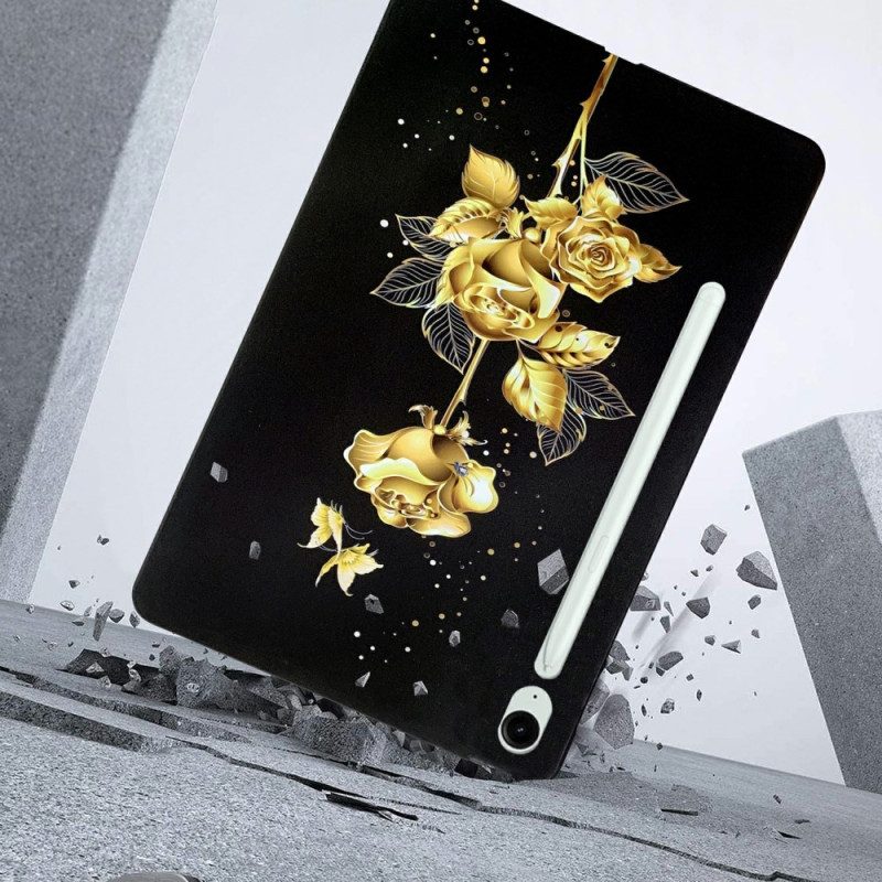 Hülle Samsung Galaxy Tab S10 Fe Plus Goldene Rosen