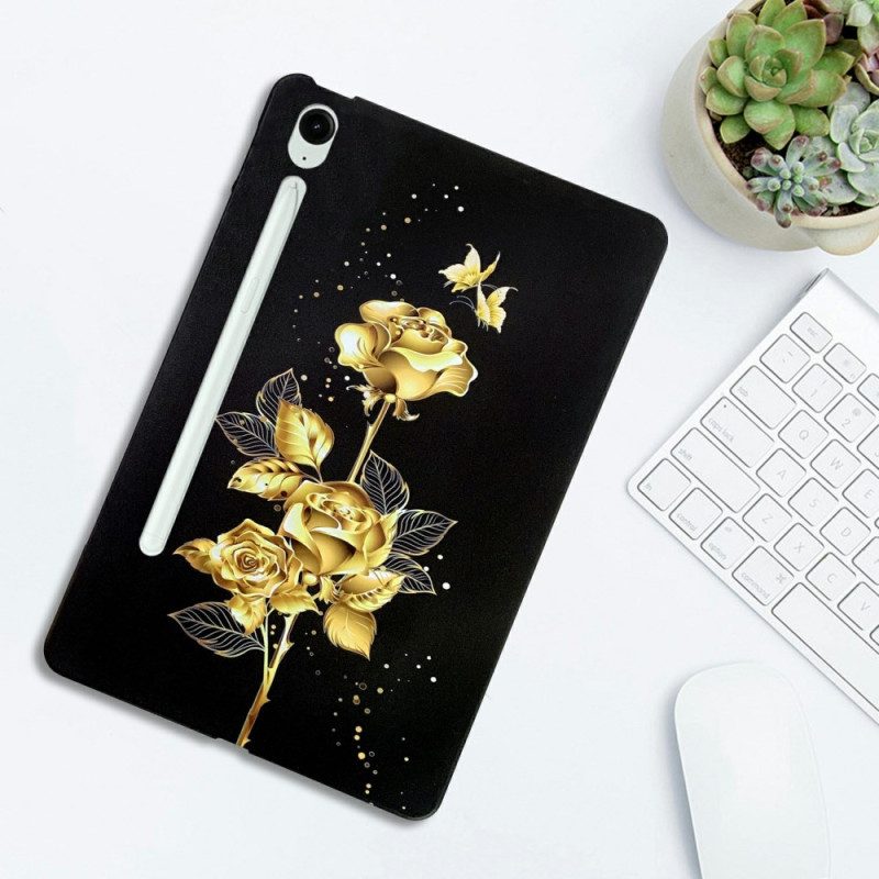 Hülle Samsung Galaxy Tab S10 Fe Plus Goldene Rosen