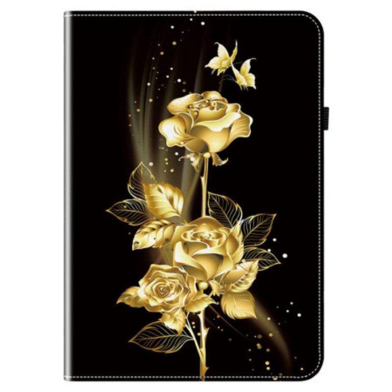 Hülle Samsung Galaxy Tab S10 Fe Plus Goldene Rosen