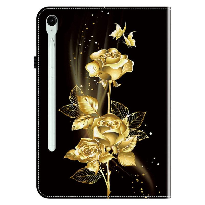 Hülle Samsung Galaxy Tab S10 Fe Plus Goldene Rosen